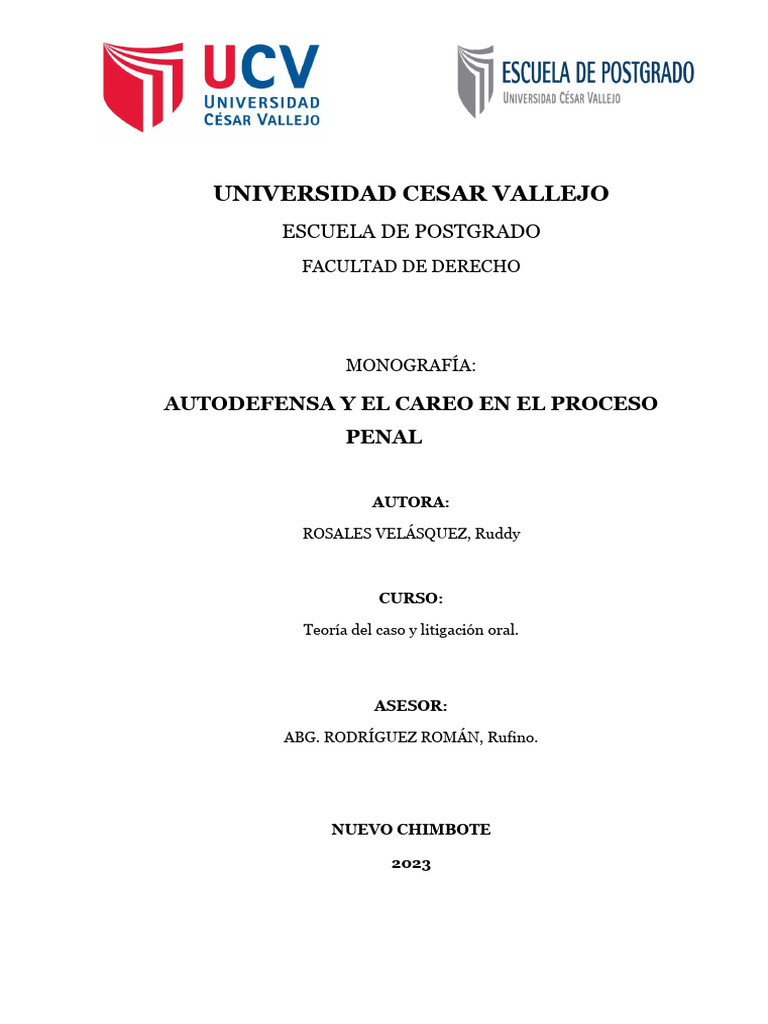 Autodefensa y Careo | PDF | Derecho a asesoramiento | Ley procesal