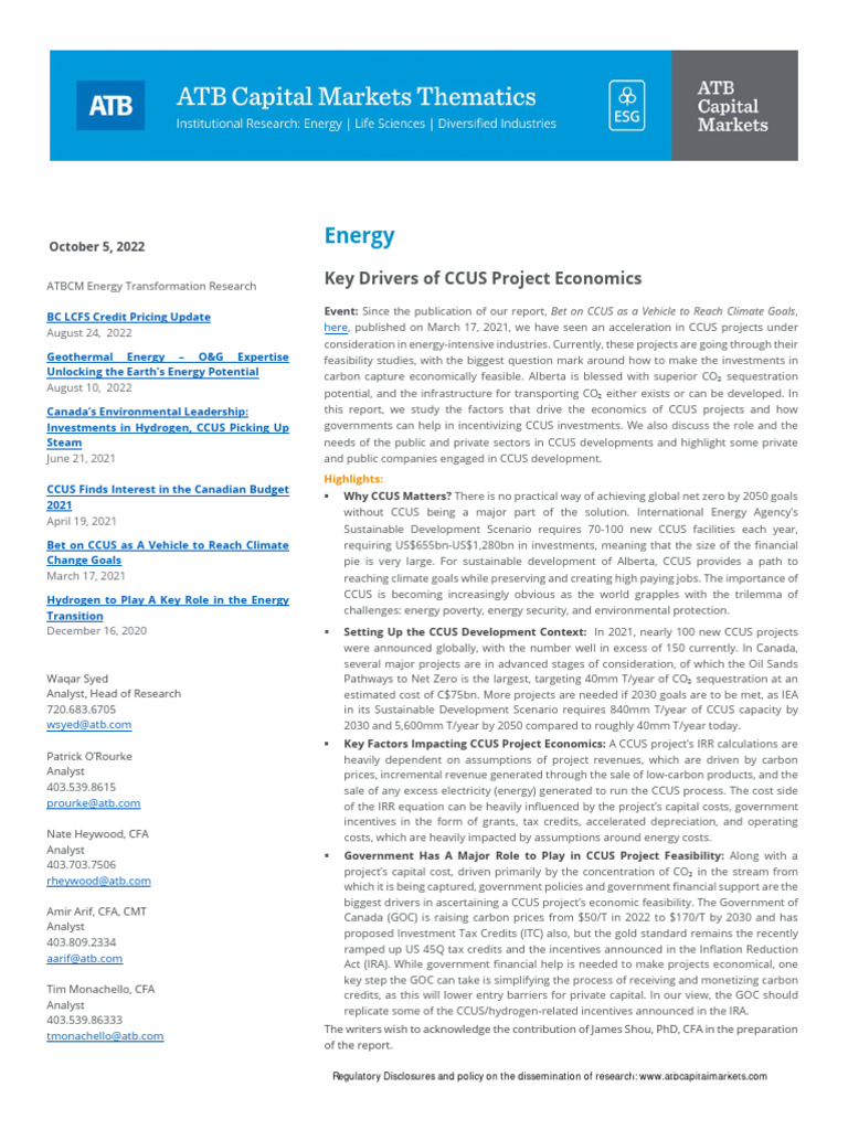 CCUS Project Economics and Incentives | PDF | Carbon Capture And ...
