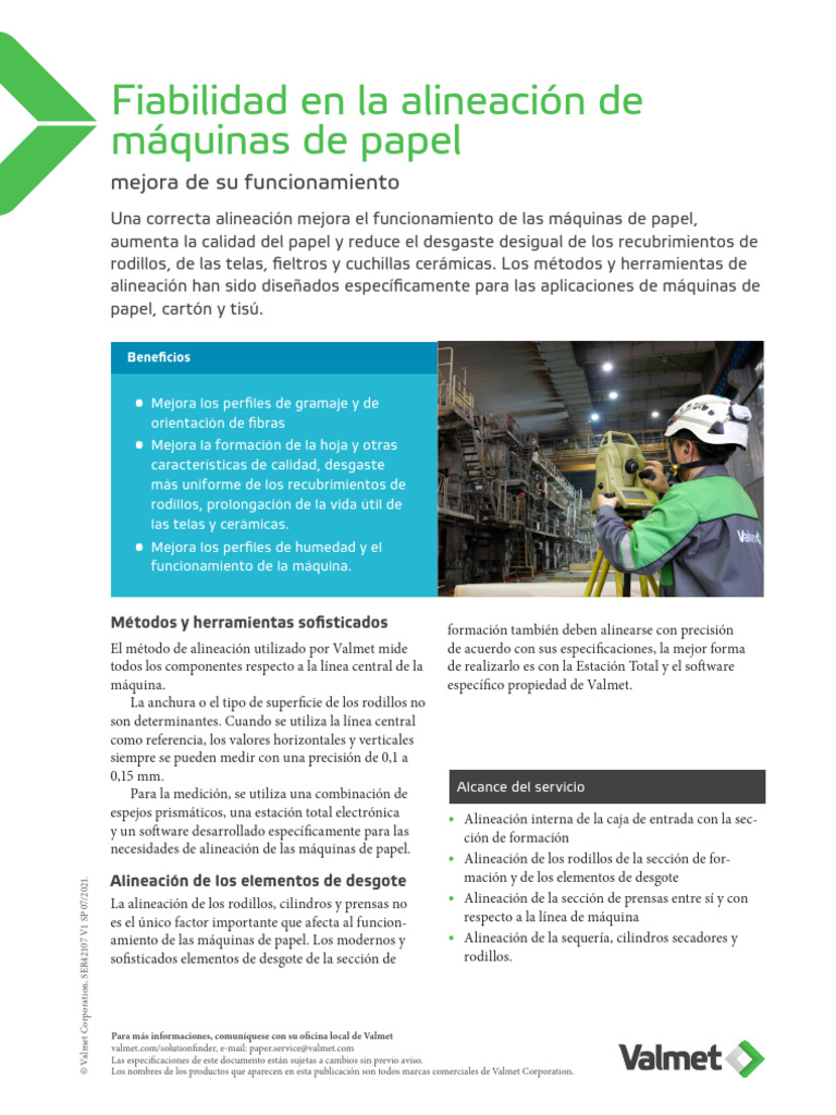Reliable Paper Machine Alignment in Spanish PDF Papel Ciencias