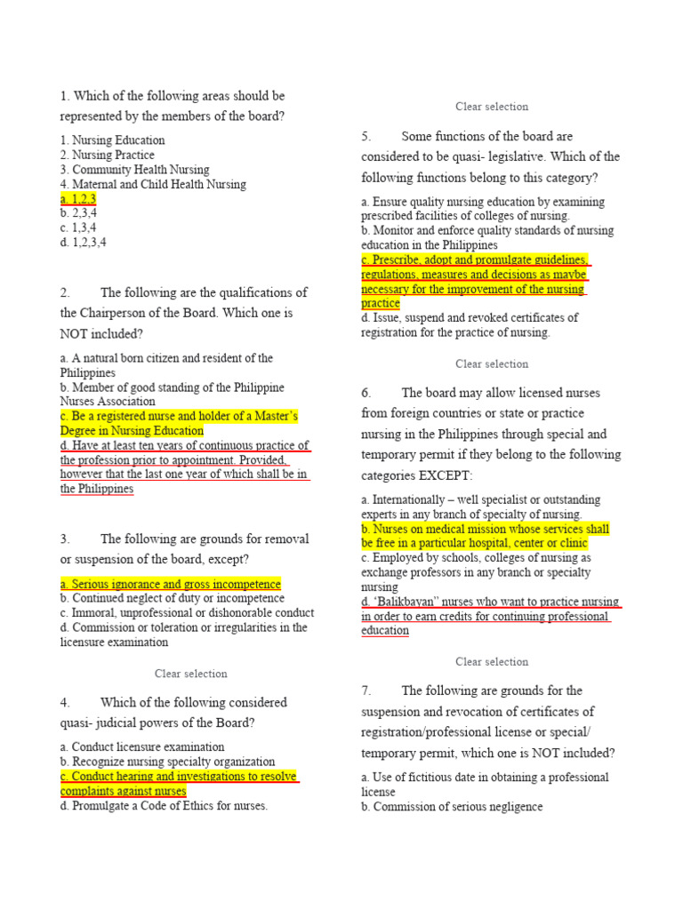 Nursing Board Exam Review Questions | PDF | Nursing | Informed Consent