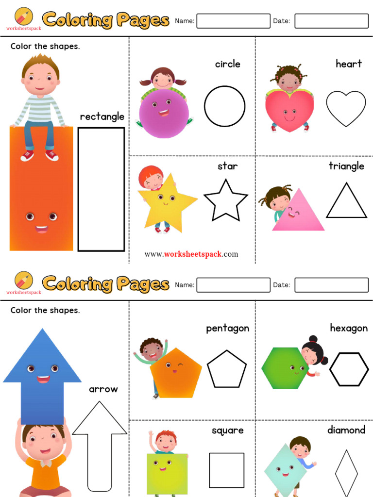 Shape Coloring Pages For Kindergarten - Compressed | PDF