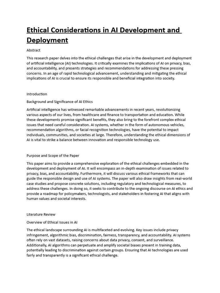 Ethical Challenges in AI Development | PDF | Artificial Intelligence ...