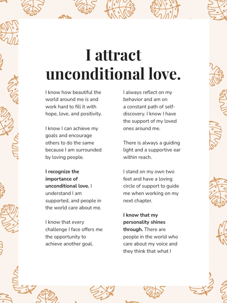 I Attract Unconditional Love | PDF