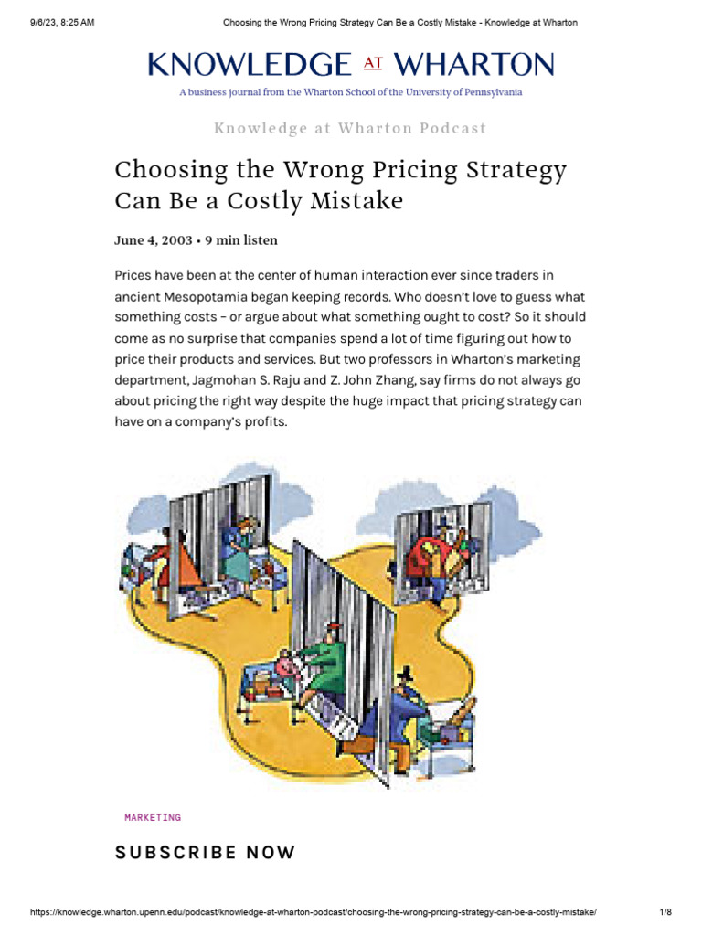 Choosing the Wrong Pricing Strategy Can Be a Costly Mistake - Knowledge ...