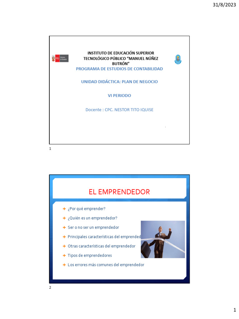 Características y Plan de Negocio Emprendedor | PDF | Iniciativa ...