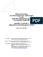 Tarifbekanntmachungen National DB Fernverkehr Und DB Regio - Stand 13.09.2023