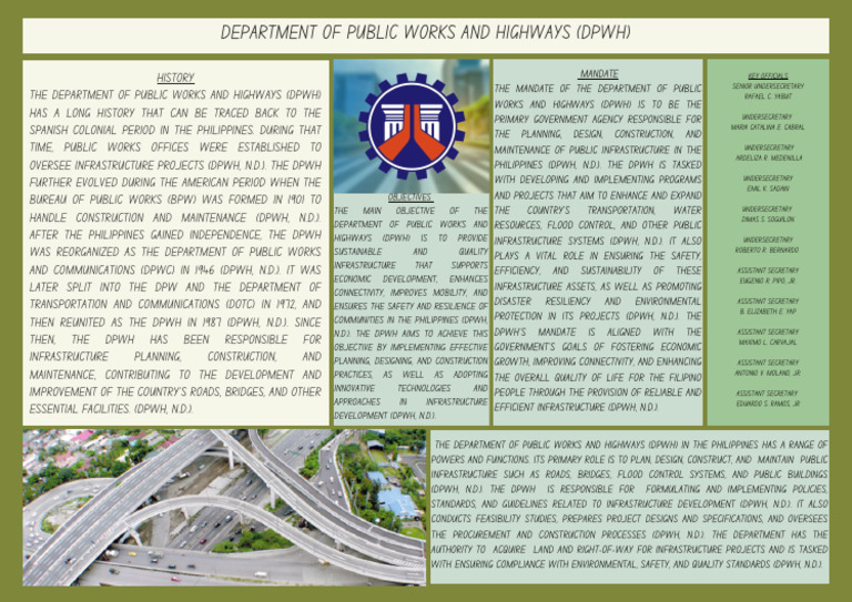 DPWH: Mandate and Historical Overview | PDF | Infrastructure | Economies