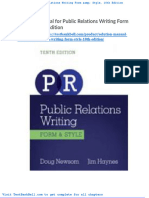 Solution Manual For Public Relations Writing Form Style 10th Edition