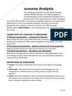 English Discourse Analysis: Three Ways of Looking at Discourse Textual Perspective - Coherence/cohesion