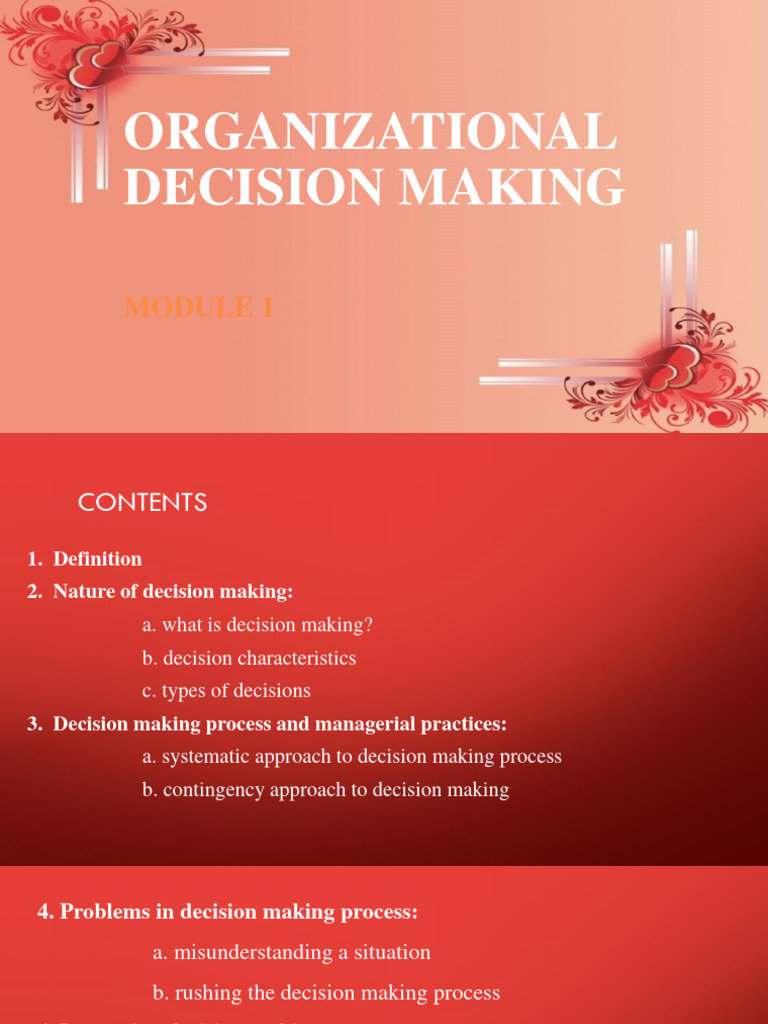 Module 1 organizational decision making pdf brainstorming