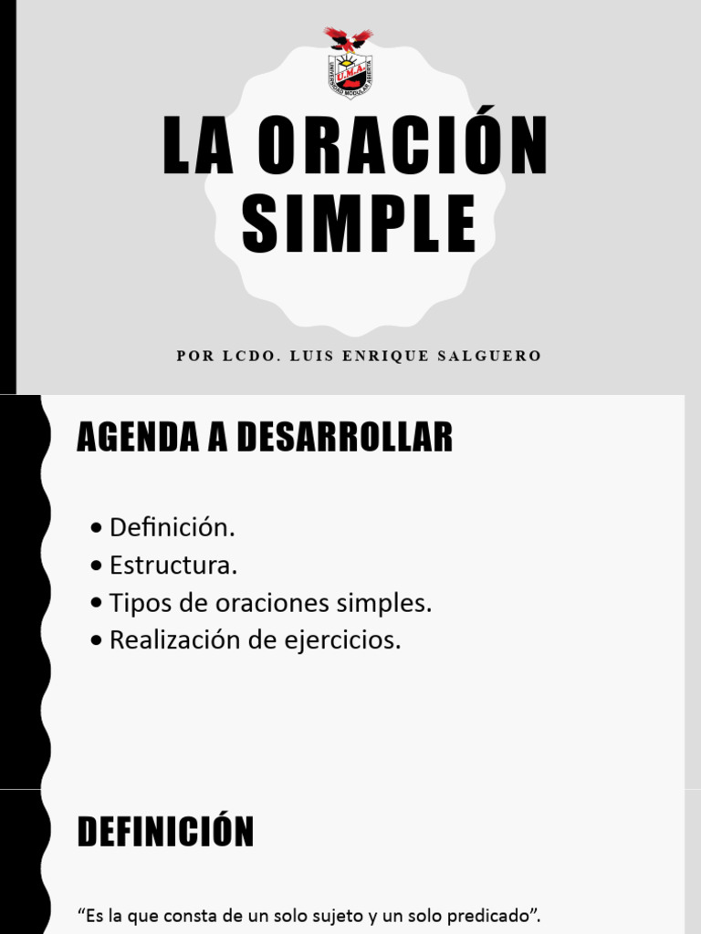 Oraciones Simples: Definición y Tipos | PDF | Artes del Lenguaje y ...