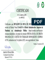 Certificado Da Palestra de Covid 19 e o Direito Administrativo