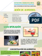 Evaporacion de Alimentos