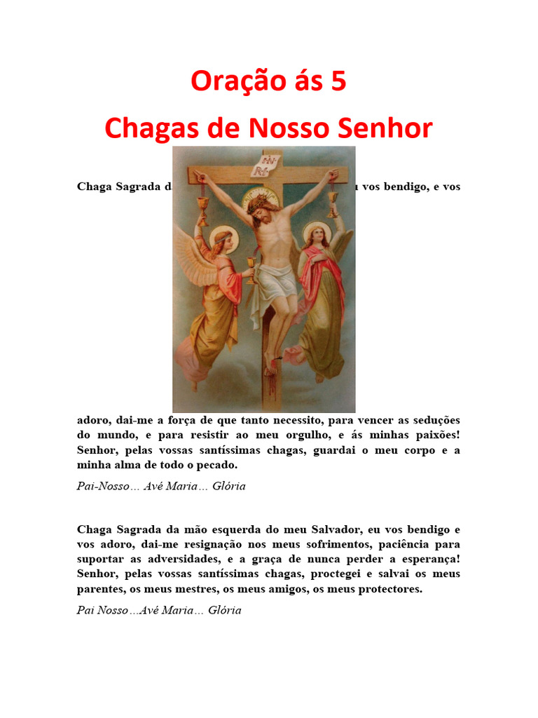 Oração ás 5 chagas de Nosso