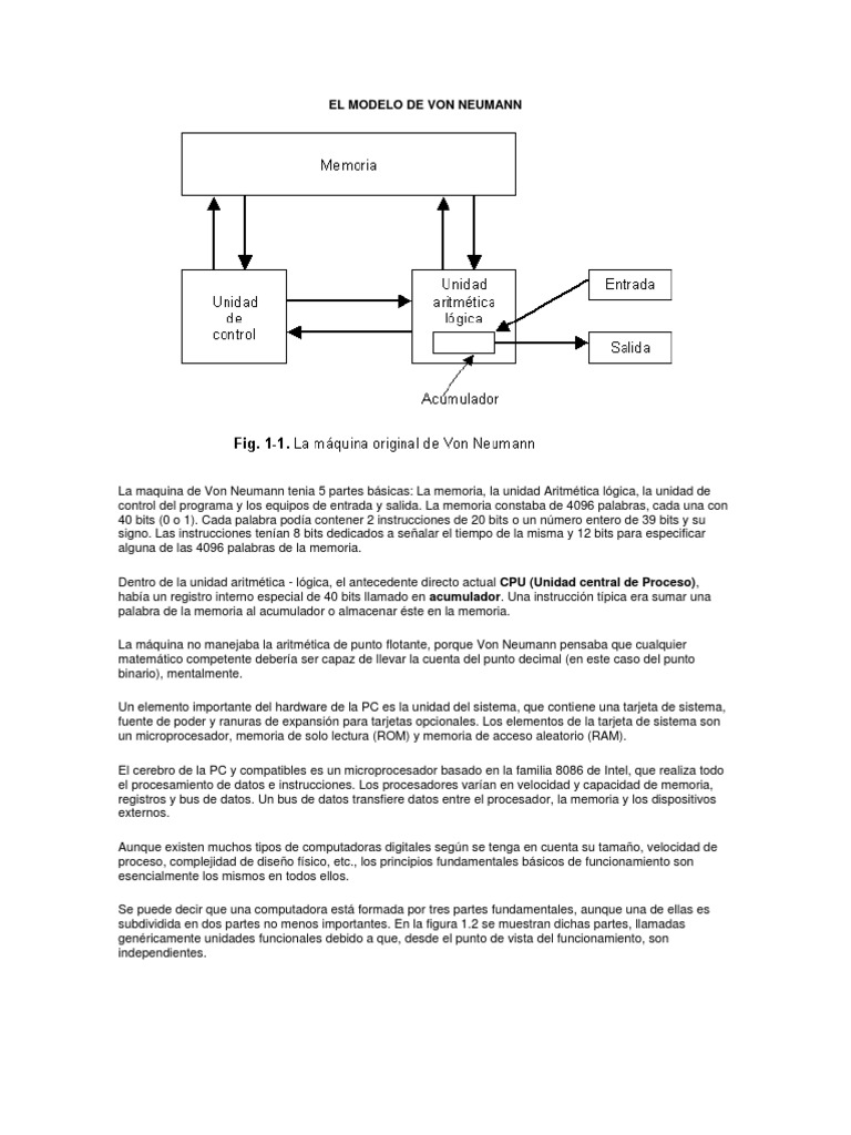 El Modelo de Von Neumann | PDF | Memoria del ordenador | Poco