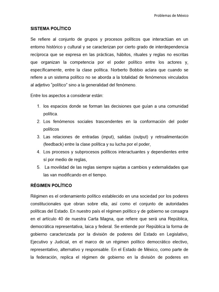 Régimen Político y Sistema Político | PDF | Gobierno | Sistemas politicos