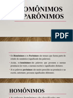 Homônimos e Parônimos, PDF, Palavra