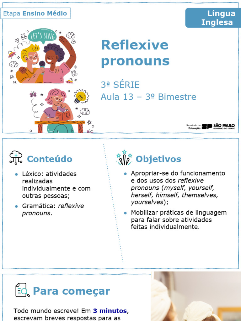 Inglês aula 20 - reflexives