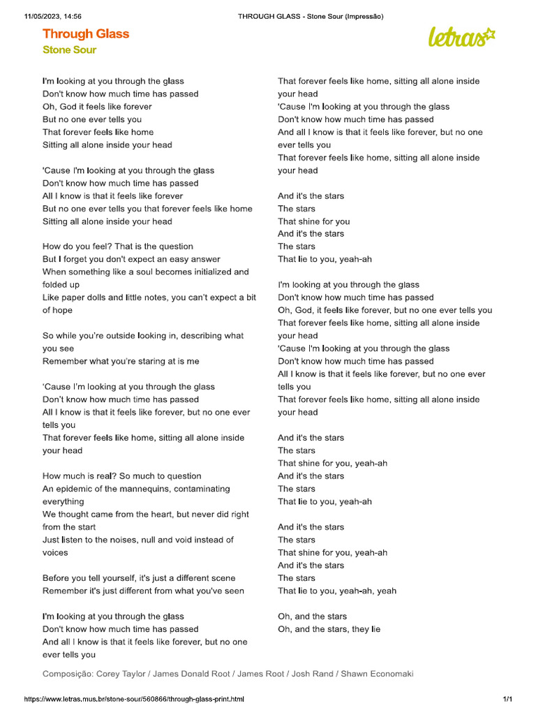 Through The Glass Stone Sour PDF