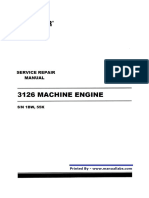 Service Repair Manual - (Cat) Caterpillar 3126 Machine Engine SN 1bw, 55k