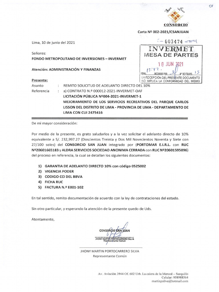 SOLICITUD Adelanto | PDF
