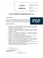 Politica Ambiental GDPG S.A.S