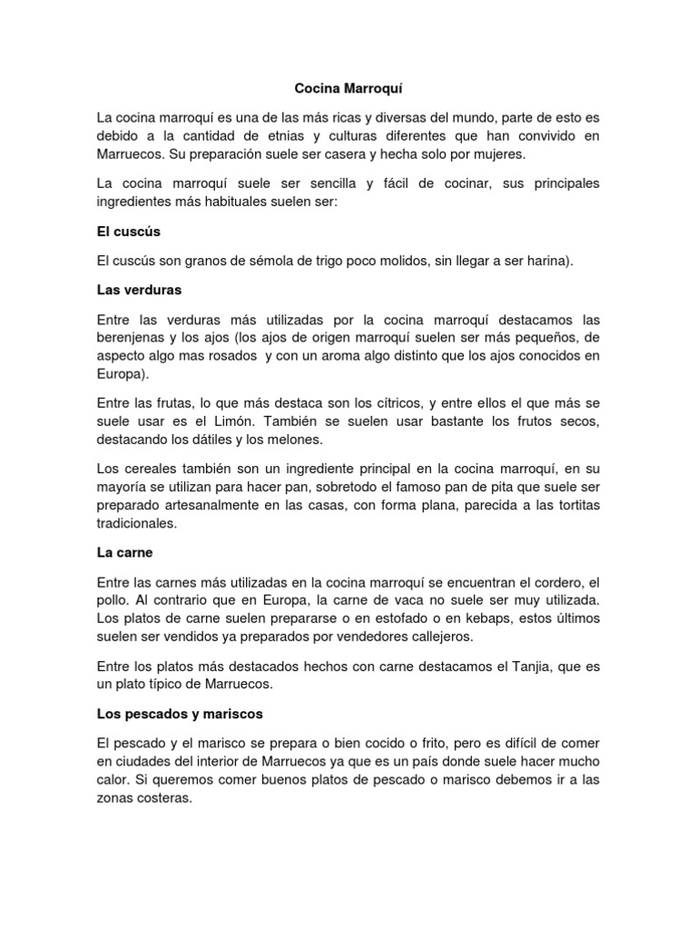 Cocina Marroquí | Cocina marroquí | Preparación de comida y bebida