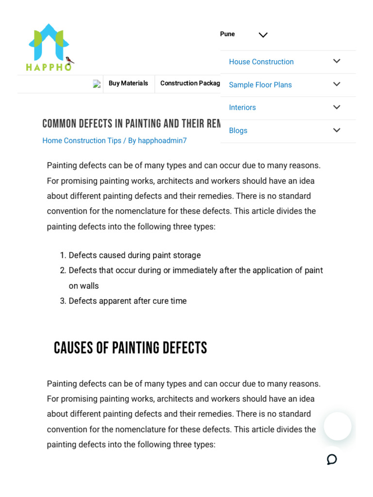 Common Defects in Painting and Their Remedies Happho PDF Paint