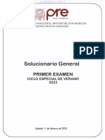 Solucionario General 1er Examen Ciclo Especial de Verano 2023