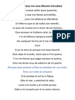 Te Amo Porque Me Nace (Ramón González) : (Porque para Amarse A Dios Se Necesita Ser Con Todo Pero Con Todo El Corazón)