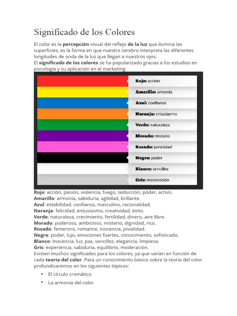 Significado de Los Colores | PDF