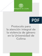 Protocolo para La Atención Integral de La Violencia de Género en La Universidad de Colima
