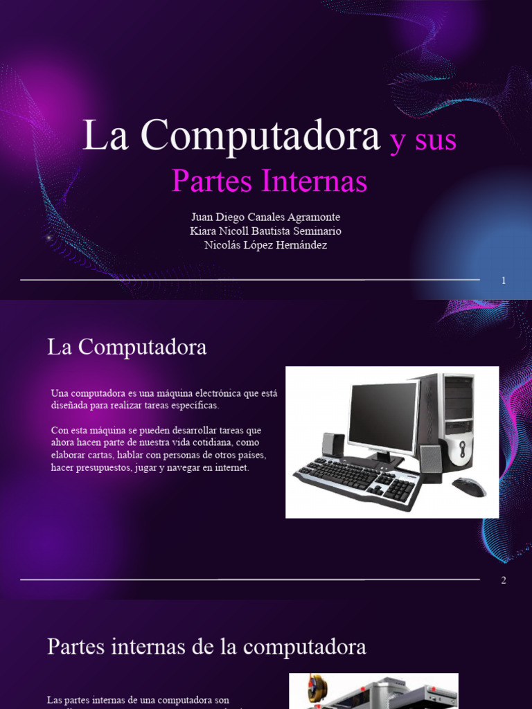 La Computadora y Sus Partes Internas | PDF | Unidad Central de ...
