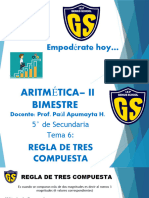 Aritmetica 5sec Tema 6 II Bim Regla de Tres Compuesta