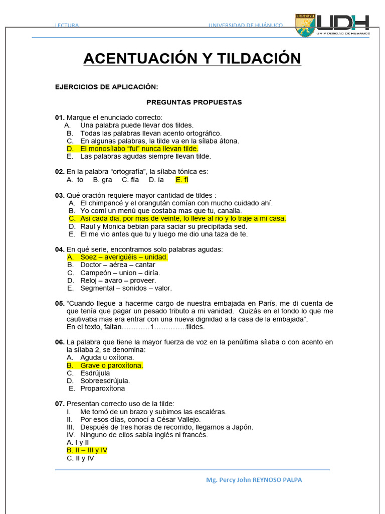 Reglas de Acentuación y Tildación | PDF | Comunicación humana | Voz humana
