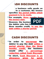 Cash Discounts 11 March 2022