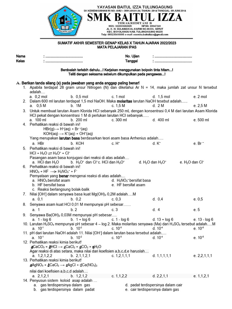 Soal PAS IPAS 23 | PDF