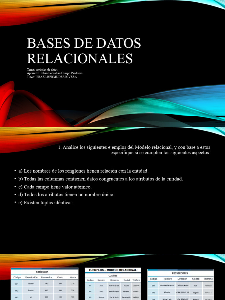 Análisis del Modelo Relacional en Bases de Datos | PDF | Modelo ...