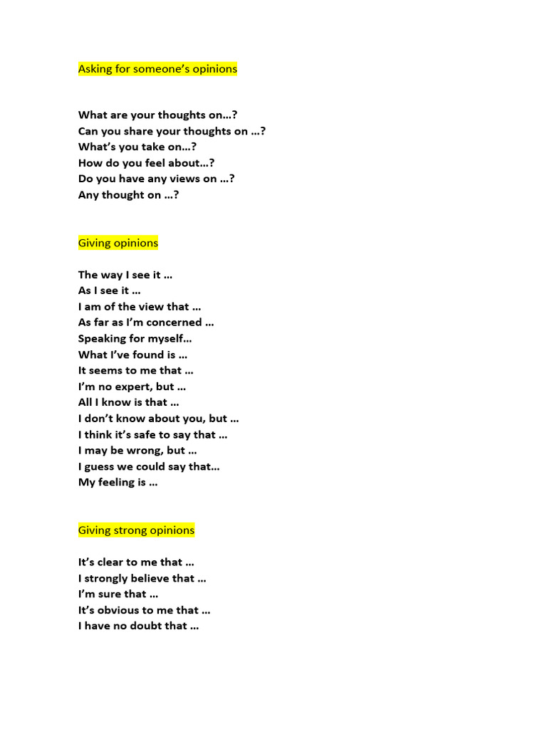 Phrases for Effective Group Discussion | PDF | Thought