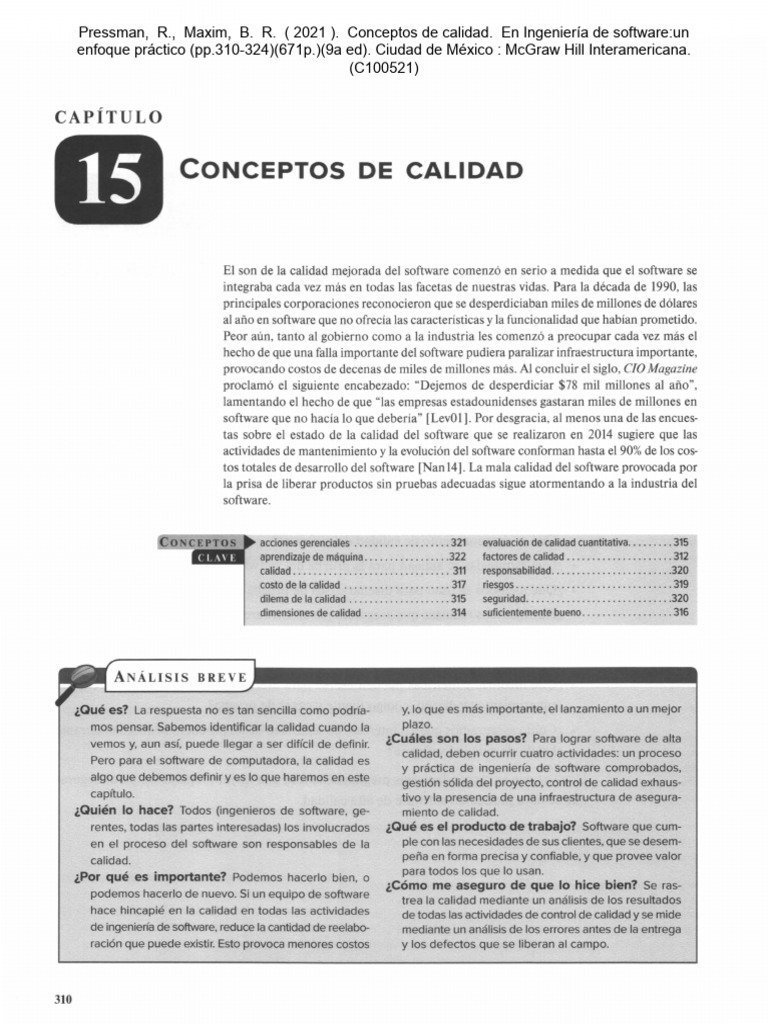 Conceptos Clave de Calidad en Software | PDF | Software | Calidad ...