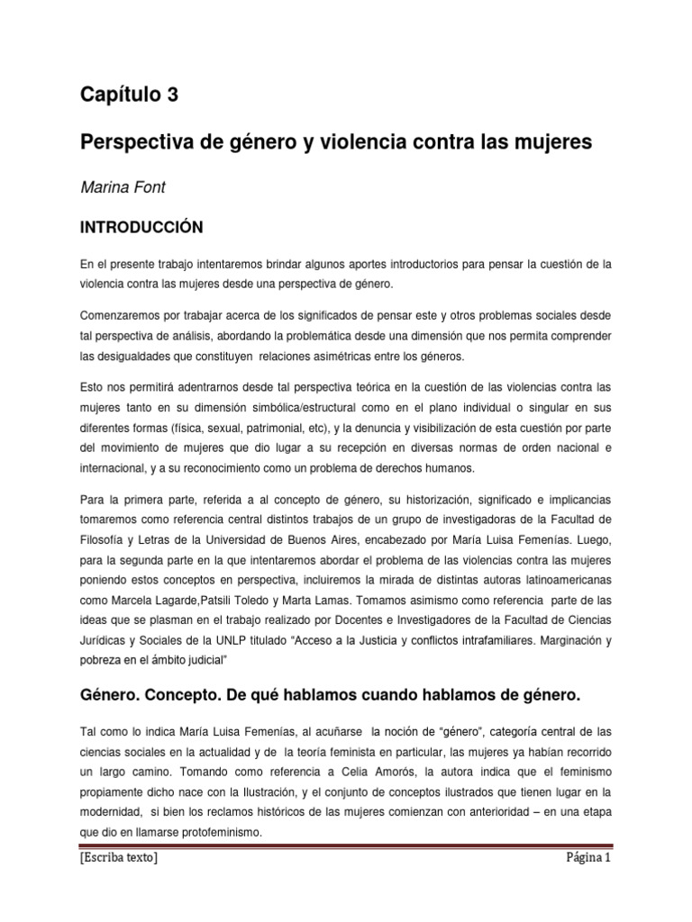 Perspectiva de Género y Violencia Contra Las Mujeres | PDF | La ...