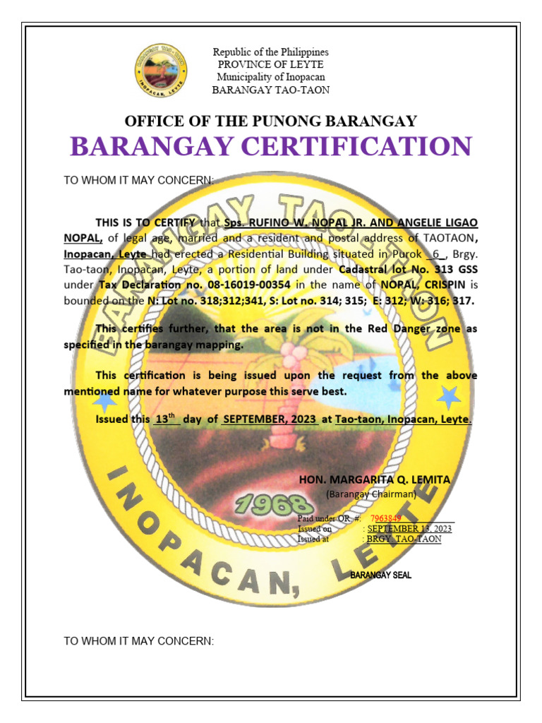 Zoning Certification PDF