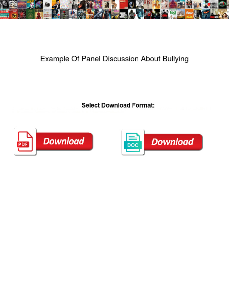 Example of Panel Discussion About Bullying PDF Bullying Cyberbullying