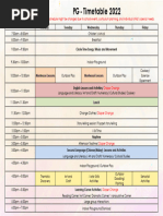 Playgroup Timetable