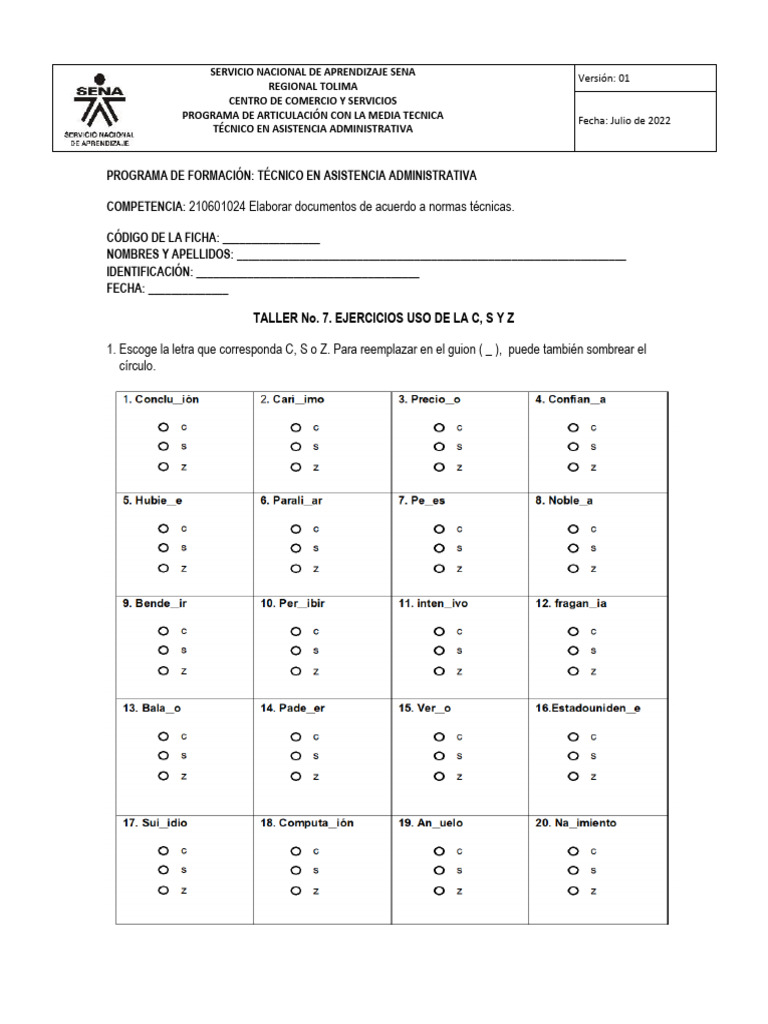 Taller 7 uso de la c s z y x pdf