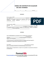 Plantilla Modelo de Contrato de Alquiler de Una Vivienda 1