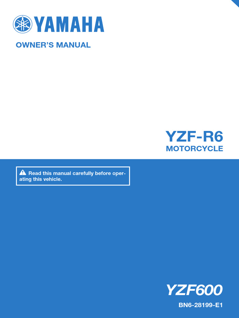 Yamaha YZF600 Owner | PDF | Motorcycle | Brake