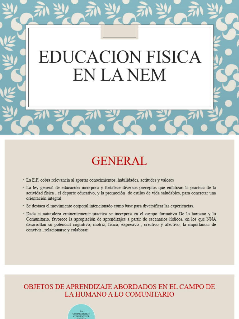 Educacion Fisica En La Nem Pdf Educación Física Educación De La