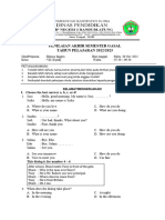 Soal MGMP Pas Ganjil - Kelas 7 - 2022-2023