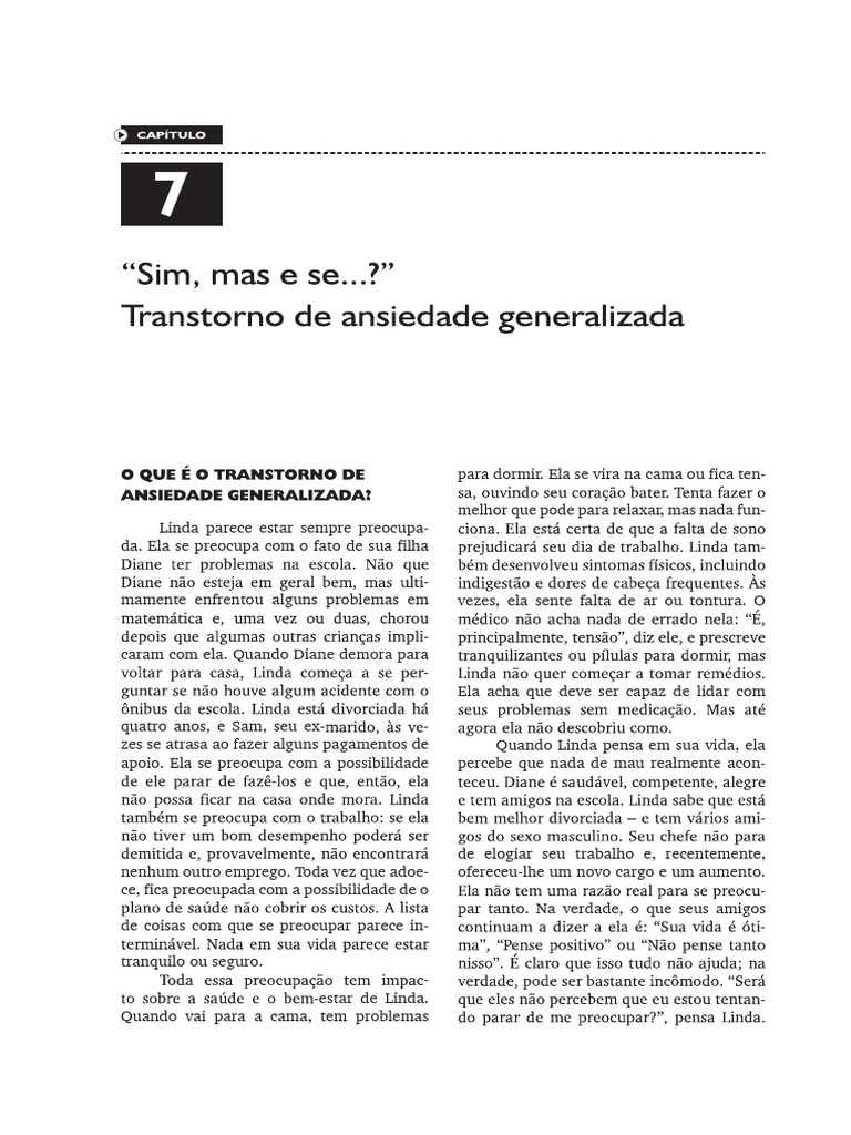 Entendendo o Transtorno de Ansiedade Generalizada | PDF | Ansiedade ...